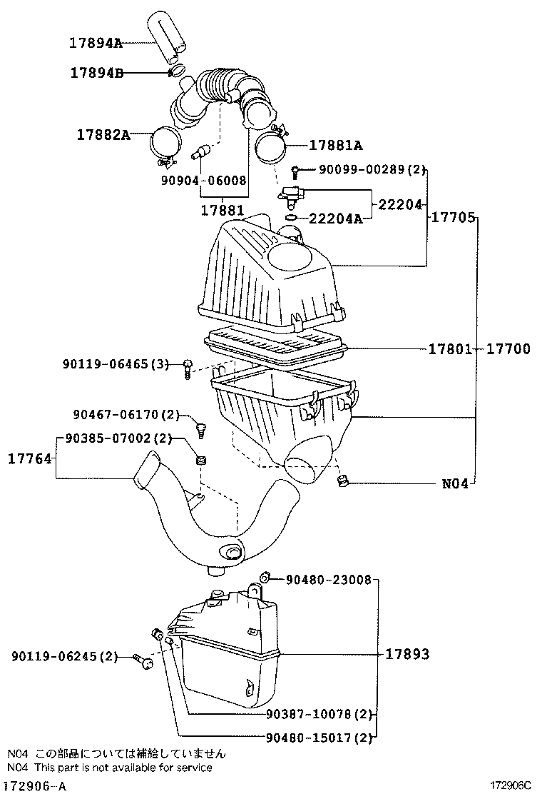 TOYOTA 17801-22020 - Ilmansuodatin inparts.fi