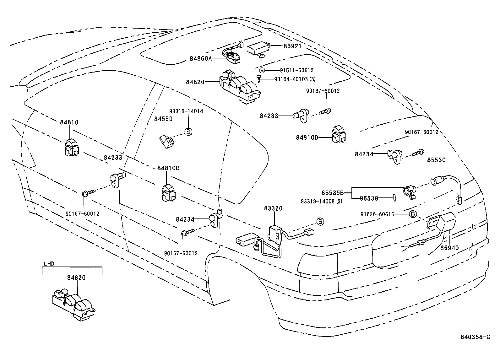 TOYOTA 84810-12080 - Kytkin, lasinnostin inparts.fi