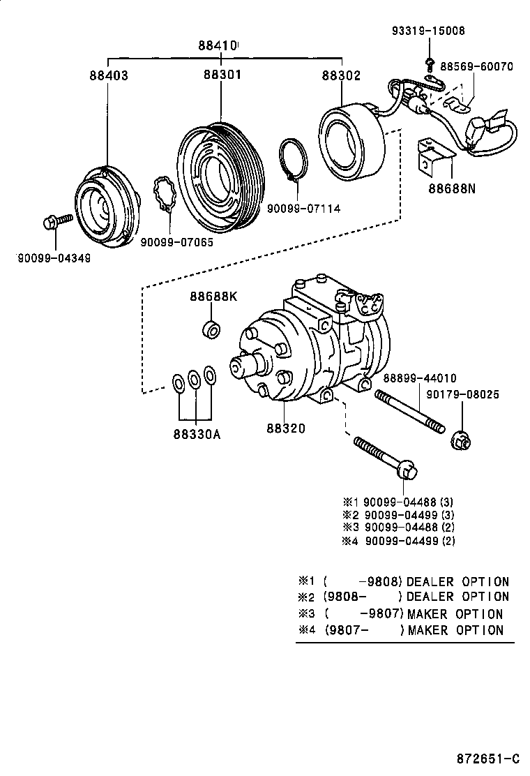 TOYOTA 88320-44100 - Kompressori, ilmastointilaite inparts.fi