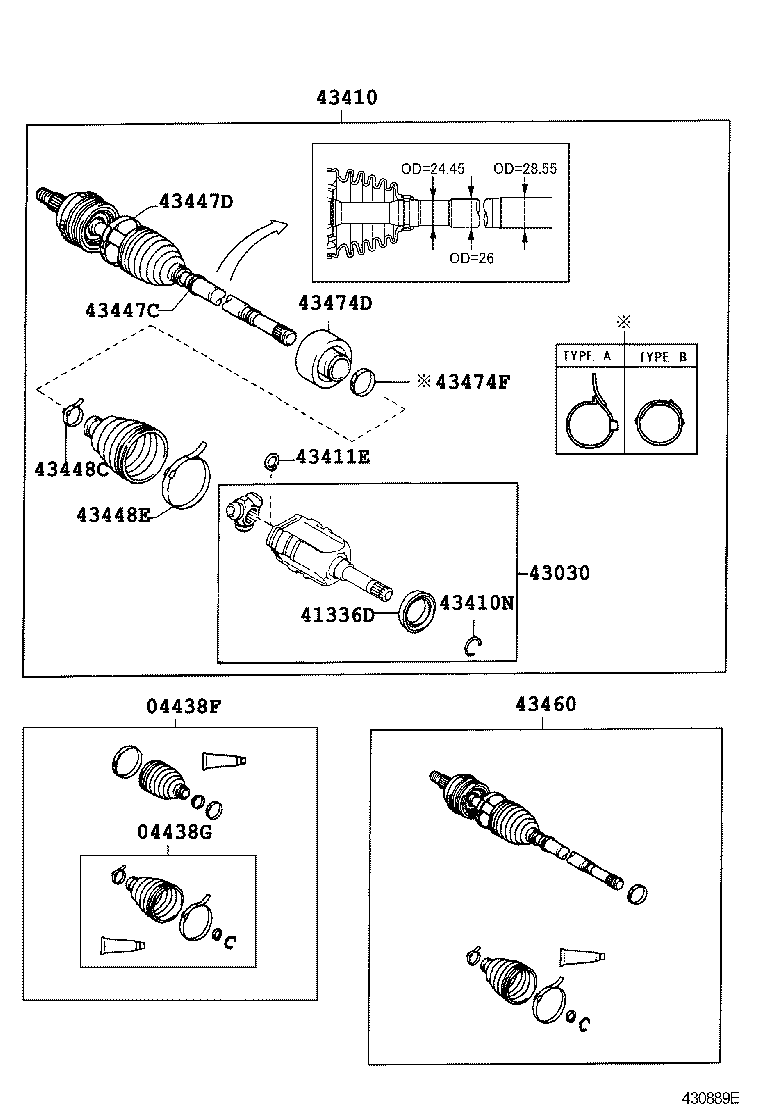 TOYOTA 04438-52230 - Paljekumi, vetoakseli inparts.fi