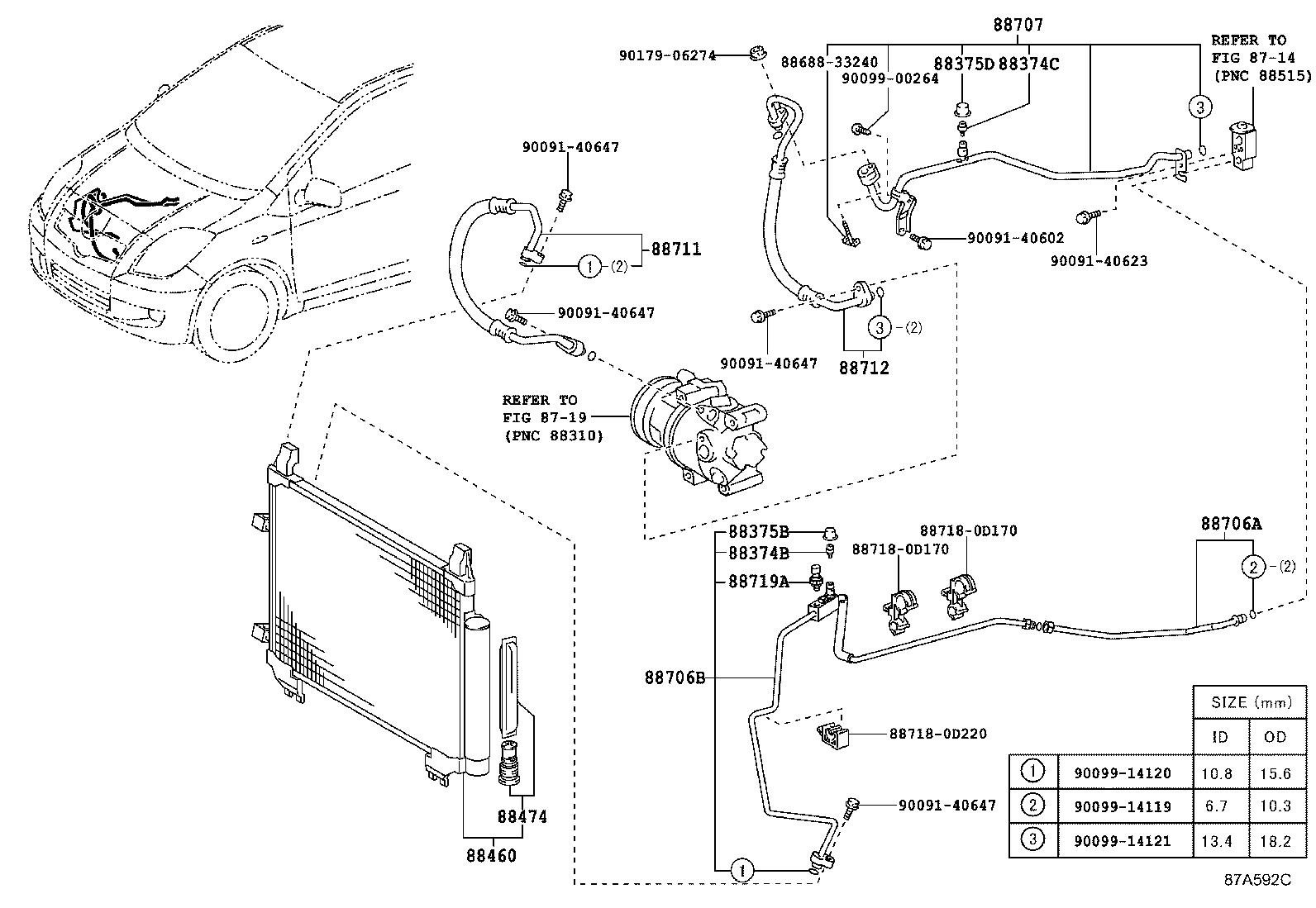 TOYOTA 88460-0D050 - Lauhdutin, ilmastointilaite inparts.fi