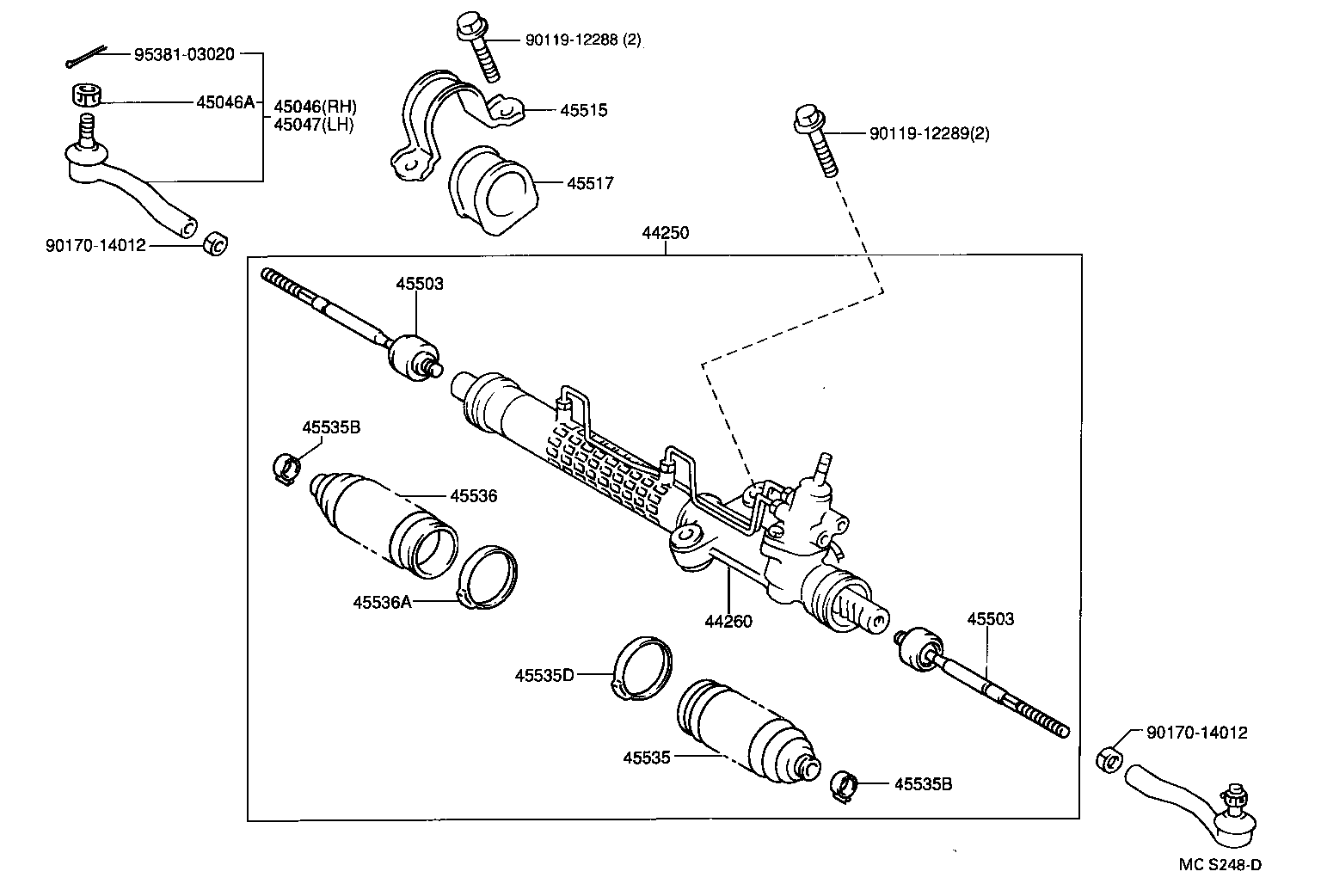 TOYOTA 4553505010 - Paljekumisarja, ohjaus inparts.fi