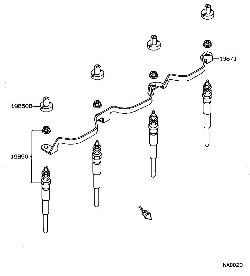 TOYOTA 19850-64050 - Hehkutulppa inparts.fi