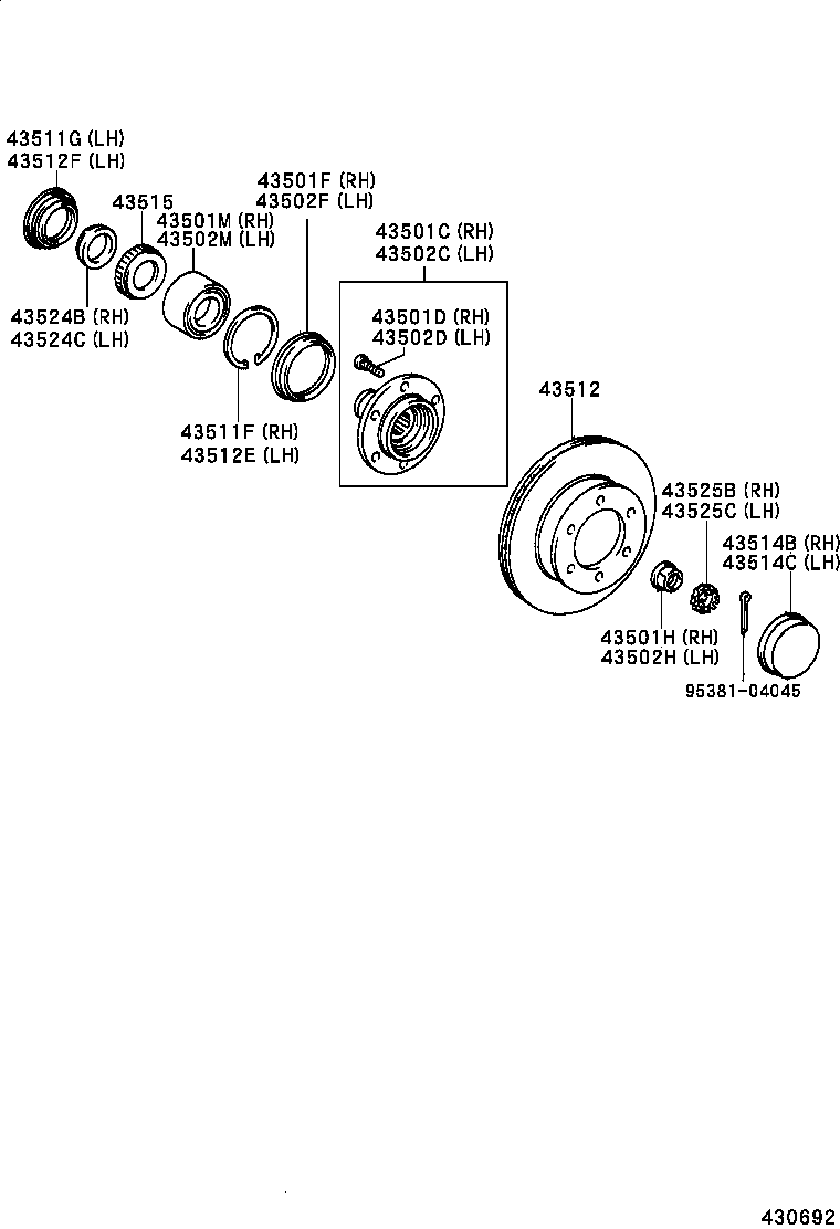 TOYOTA 90312-95001 - Pyöränlaakerisarja inparts.fi