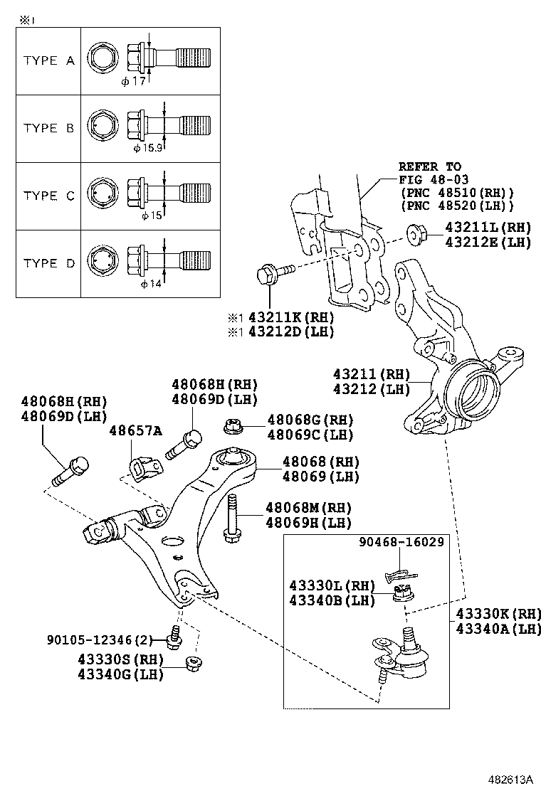 TOYOTA 48068-48040 - Tukivarsi, pyöräntuenta inparts.fi