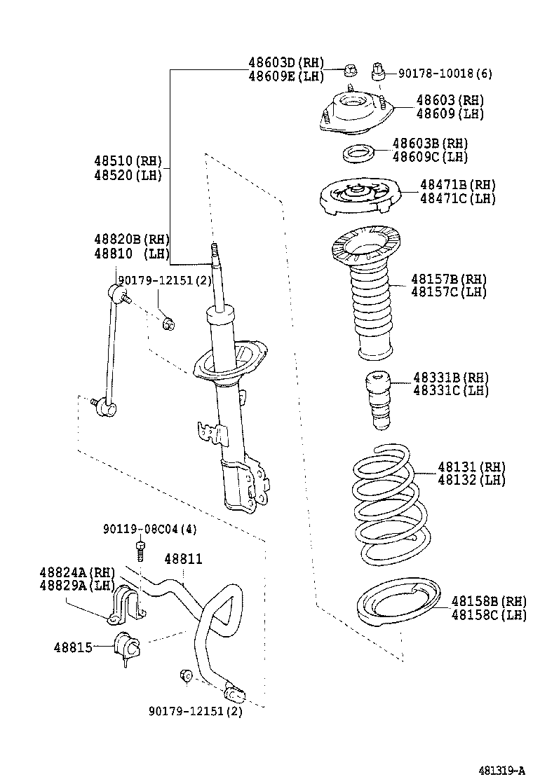 TOYOTA 48331-44030 - Pölysuojasarja, iskunvaimennin inparts.fi