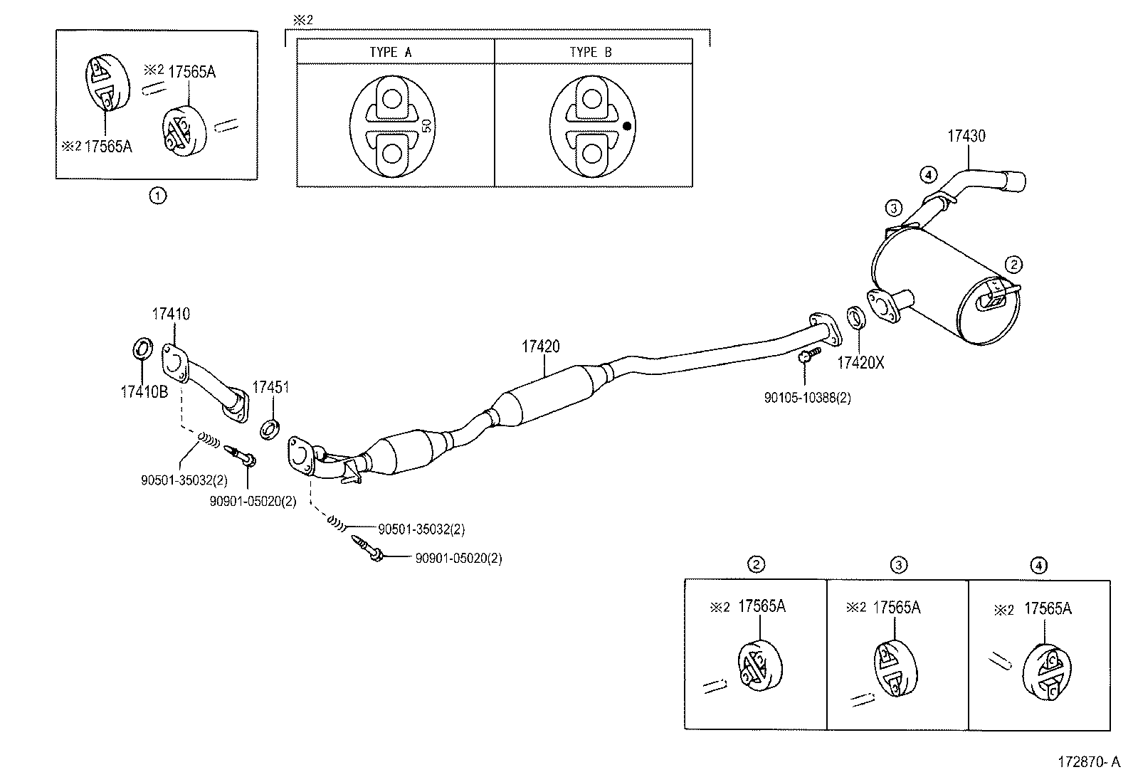 TOYOTA 17410-27120 - Pakoputki inparts.fi