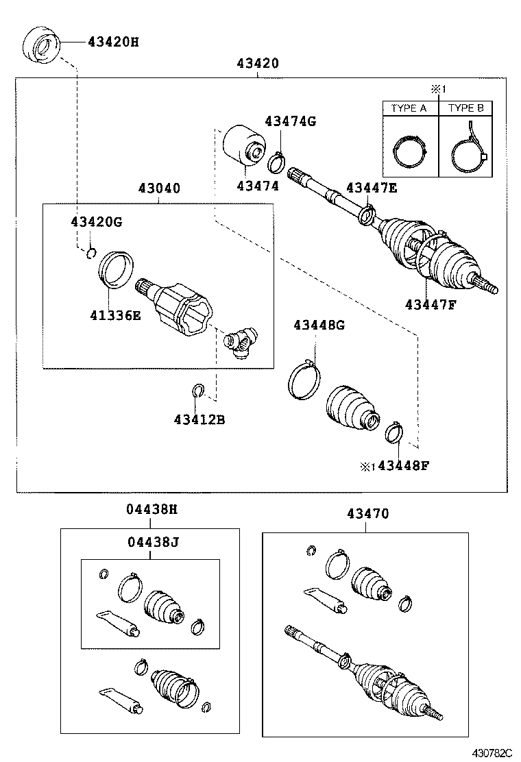 TOYOTA 43470-49225 - Nivelsarja, vetoakseli inparts.fi