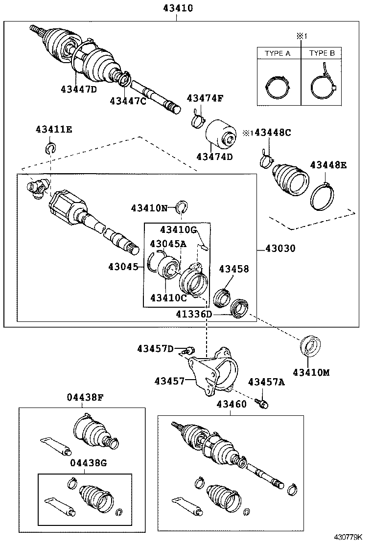 TOYOTA 43460-49145 - Nivelsarja, vetoakseli inparts.fi