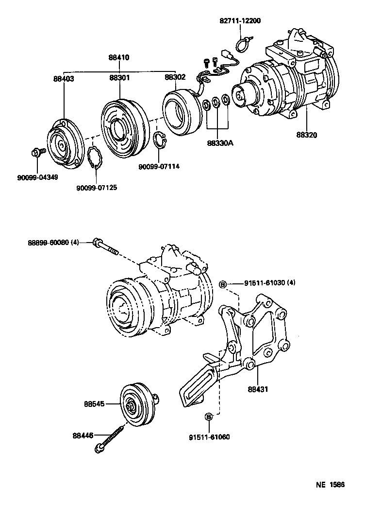 TOYOTA 88320-60580 - Kompressori, ilmastointilaite inparts.fi