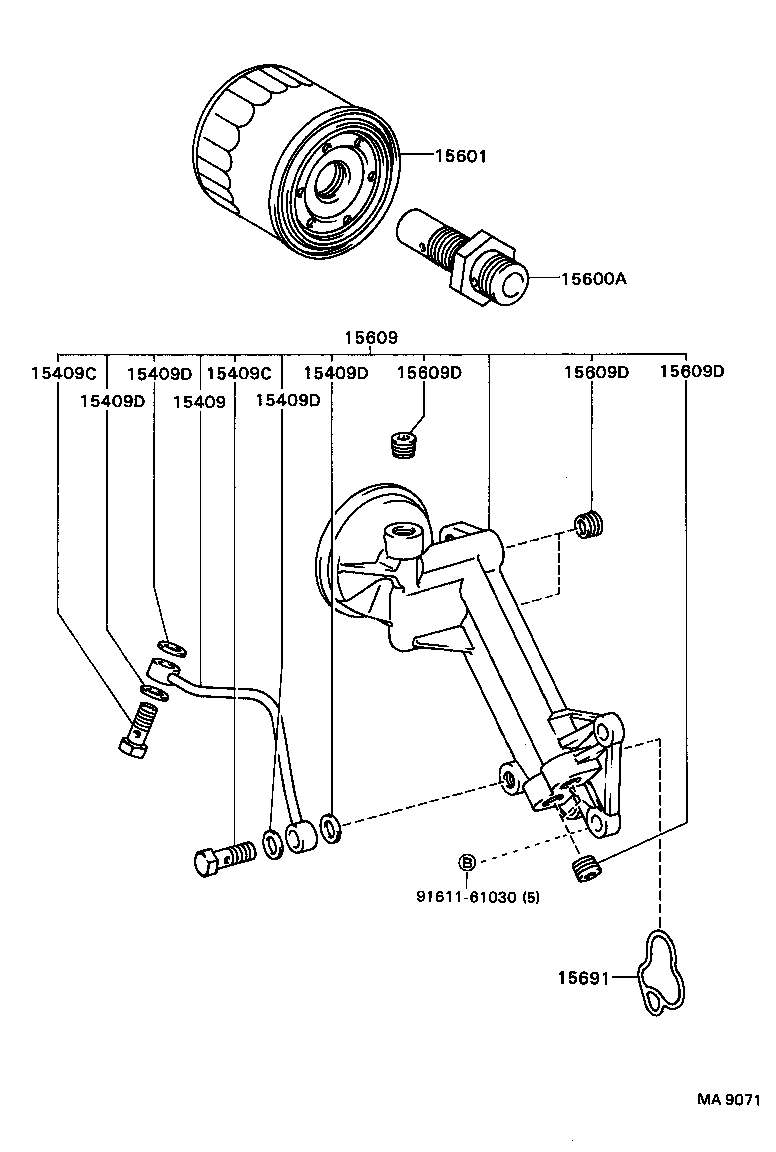 TOYOTA 90915-03003 - Öljynsuodatin inparts.fi