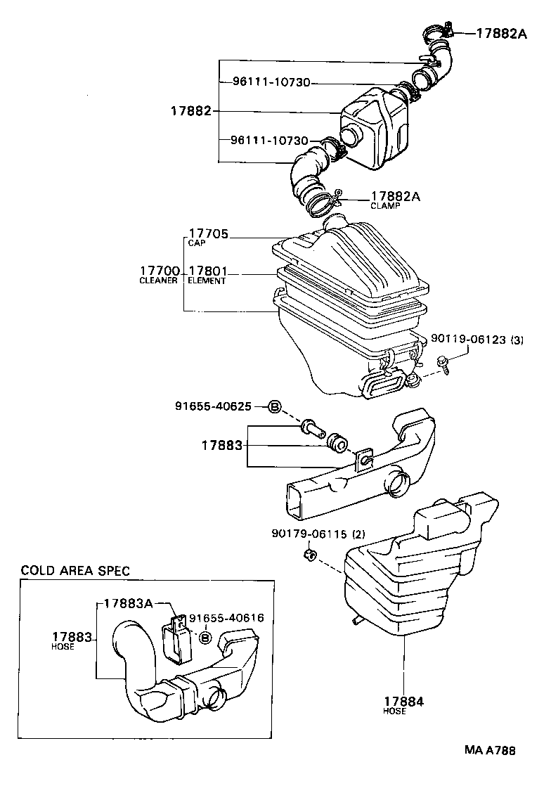 TOYOTA 17801-64040 - Ilmansuodatin inparts.fi