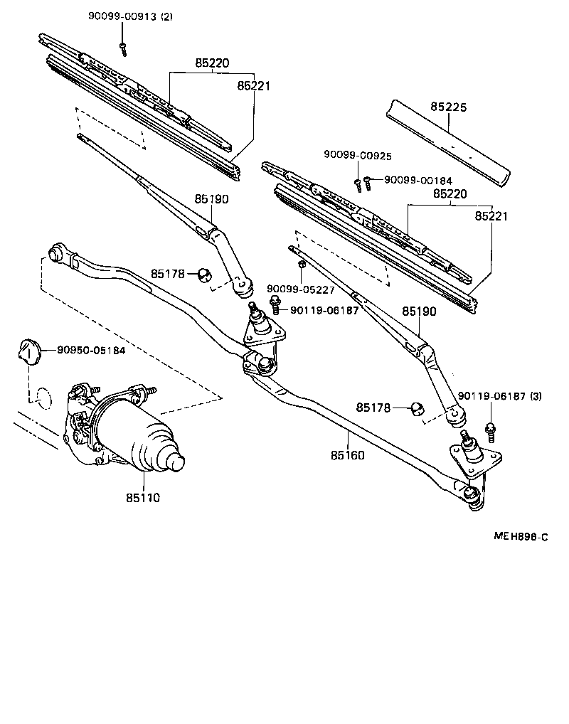 TOYOTA 8522016880 - Pyyhkijänsulka inparts.fi