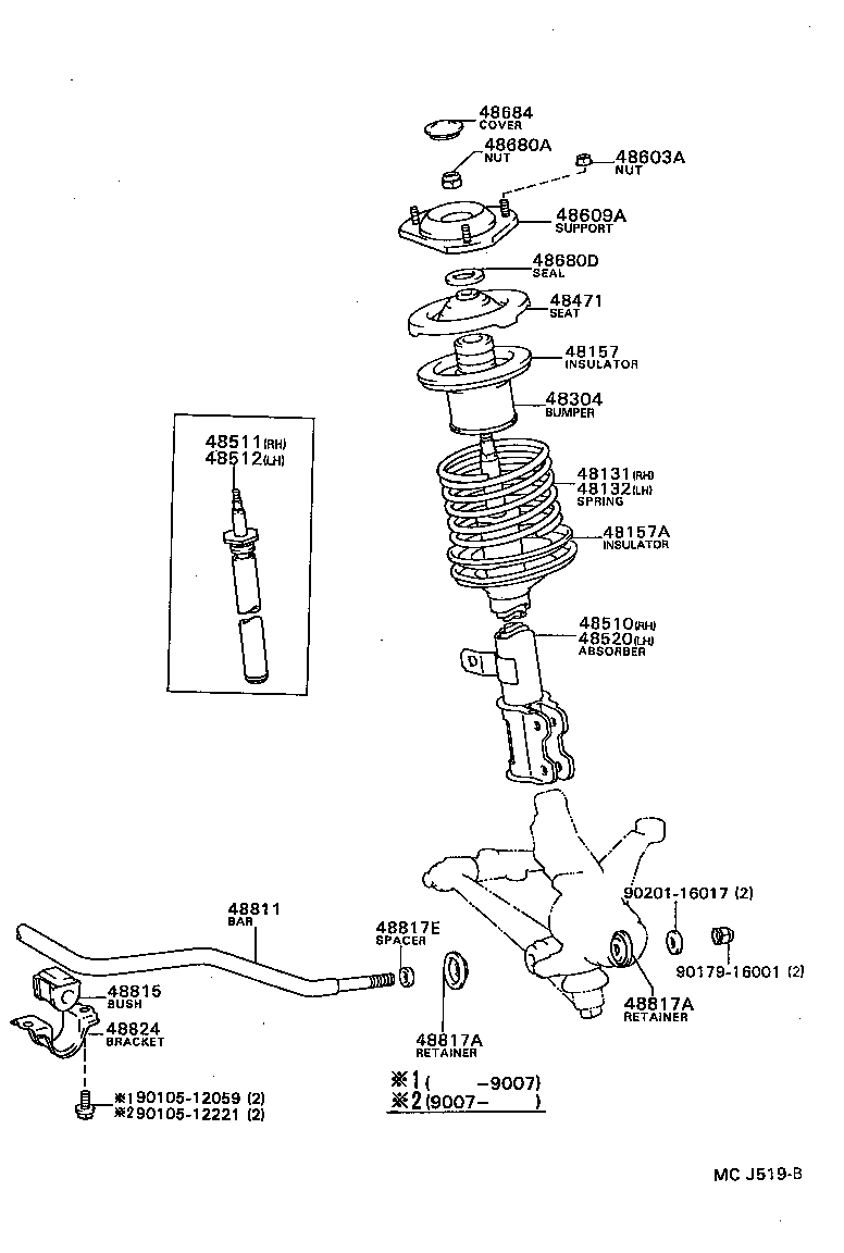 TOYOTA 48511-32030 - Iskunvaimennin inparts.fi