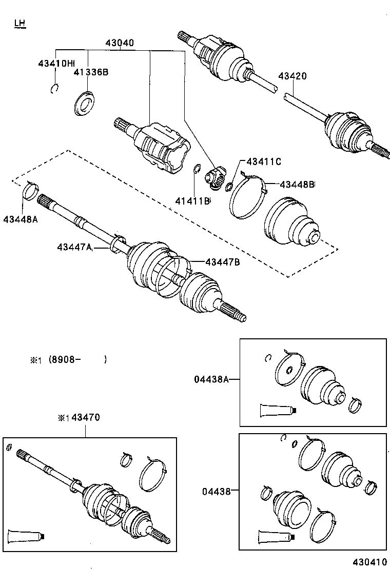 TOYOTA 43470-29155 - Nivelsarja, vetoakseli inparts.fi