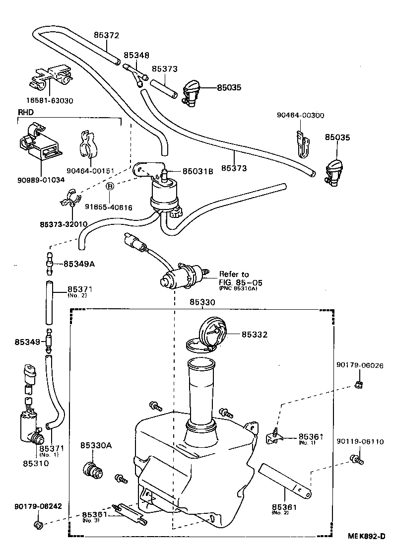 TOYOTA 8531016050 - Pesunestepumppu, lasinpesu inparts.fi