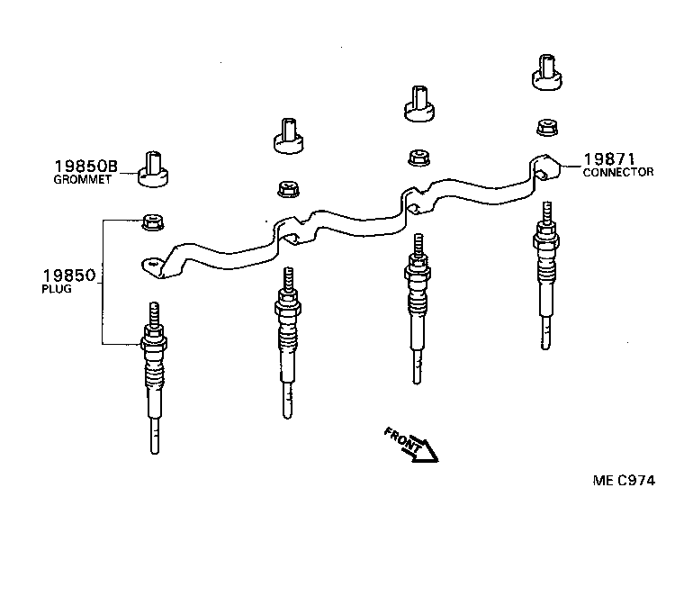 TOYOTA 19850-64020 - Hehkutulppa inparts.fi