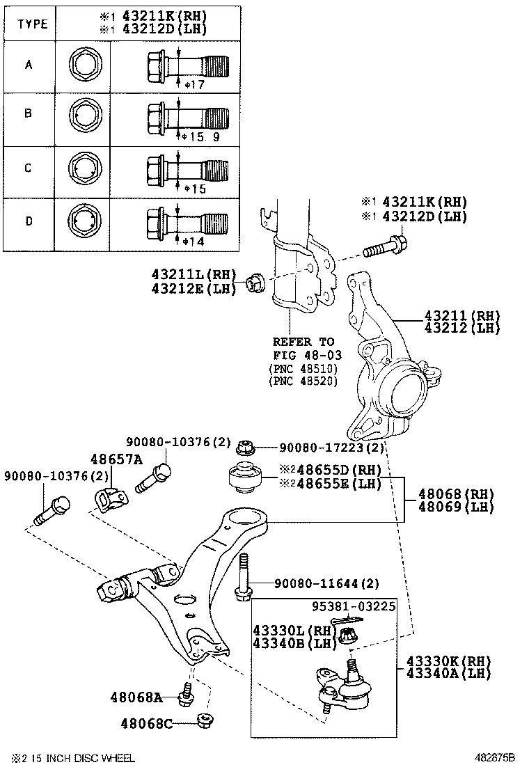 TOYOTA 48068-06070 - Tukivarsi, pyöräntuenta inparts.fi