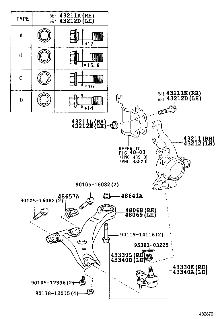 TOYOTA #48069-58010 - Tukivarsi, pyöräntuenta inparts.fi