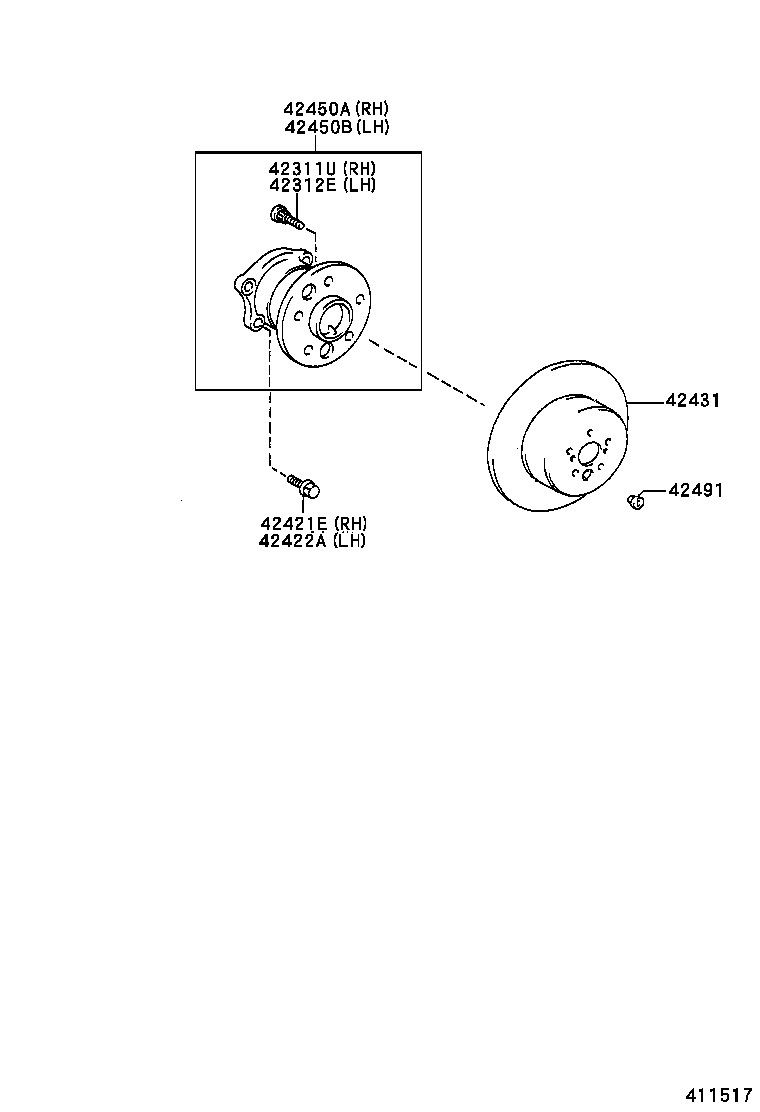 TOYOTA 42460-48010 - Pyöränlaakerisarja inparts.fi