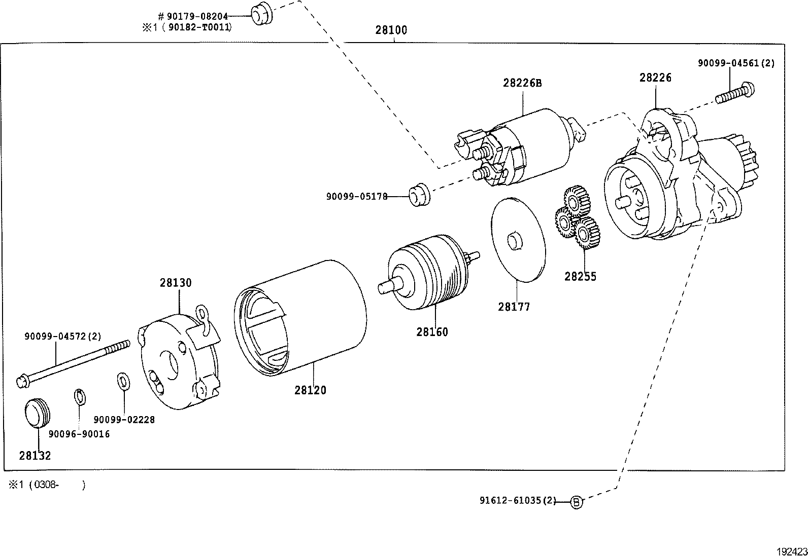 TOYOTA 2810028041 - Käynnistinmoottori inparts.fi