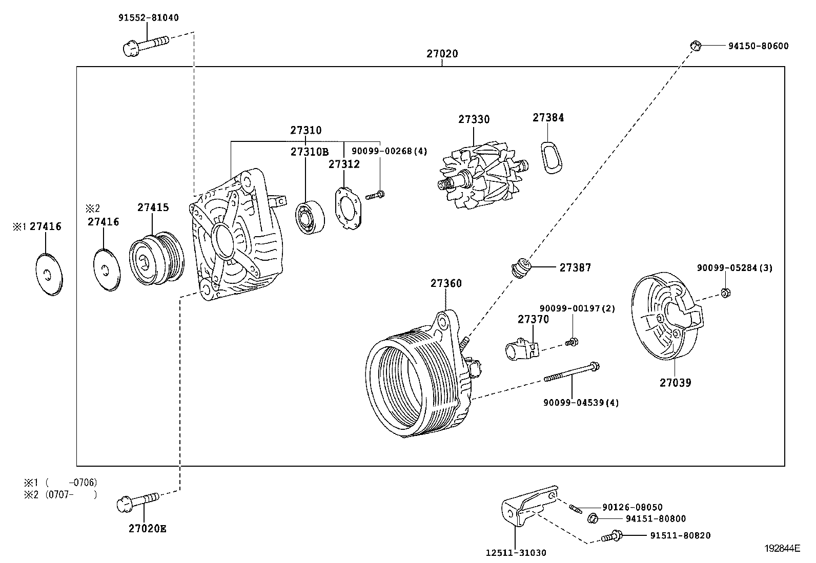 TOYOTA 2706031162 - Hihnapyörä, laturi inparts.fi