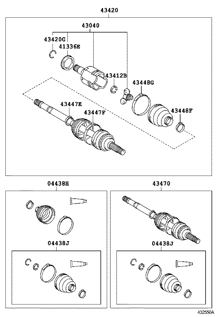 TOYOTA 044380H011 - Paljekumi, vetoakseli inparts.fi