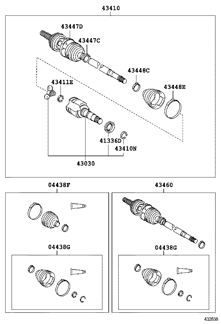 TOYOTA 044370H011 - Paljekumi, vetoakseli inparts.fi