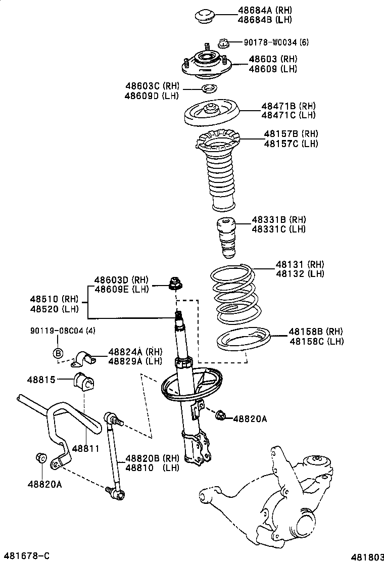 TOYOTA 48609-05040 - Jousijalan tukilaakeri inparts.fi