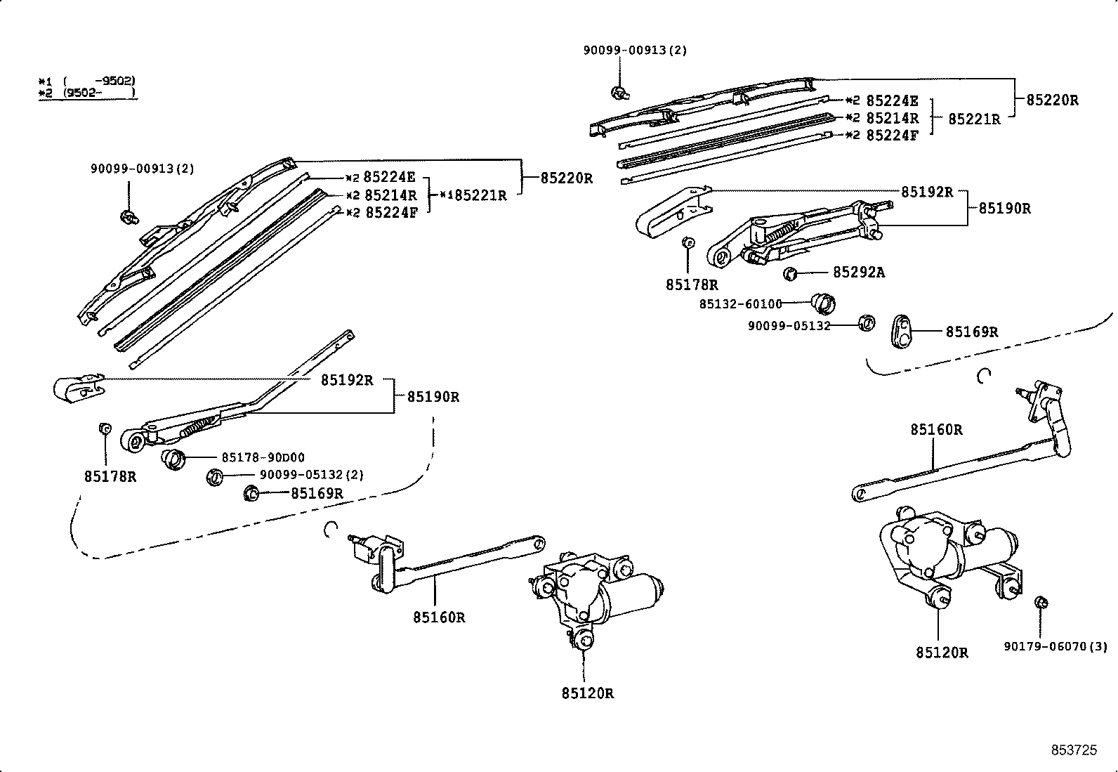 TOYOTA 8524260011 - Pyyhkijänsulka inparts.fi