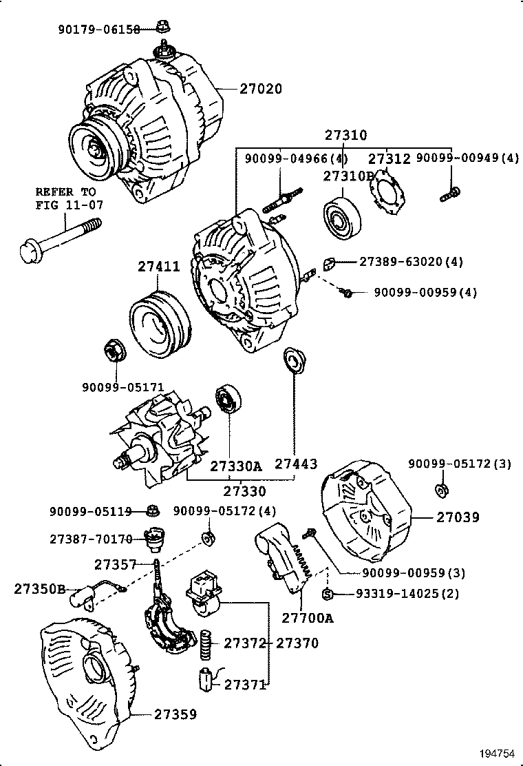 TOYOTA 2733076030 - Pyörijä inparts.fi