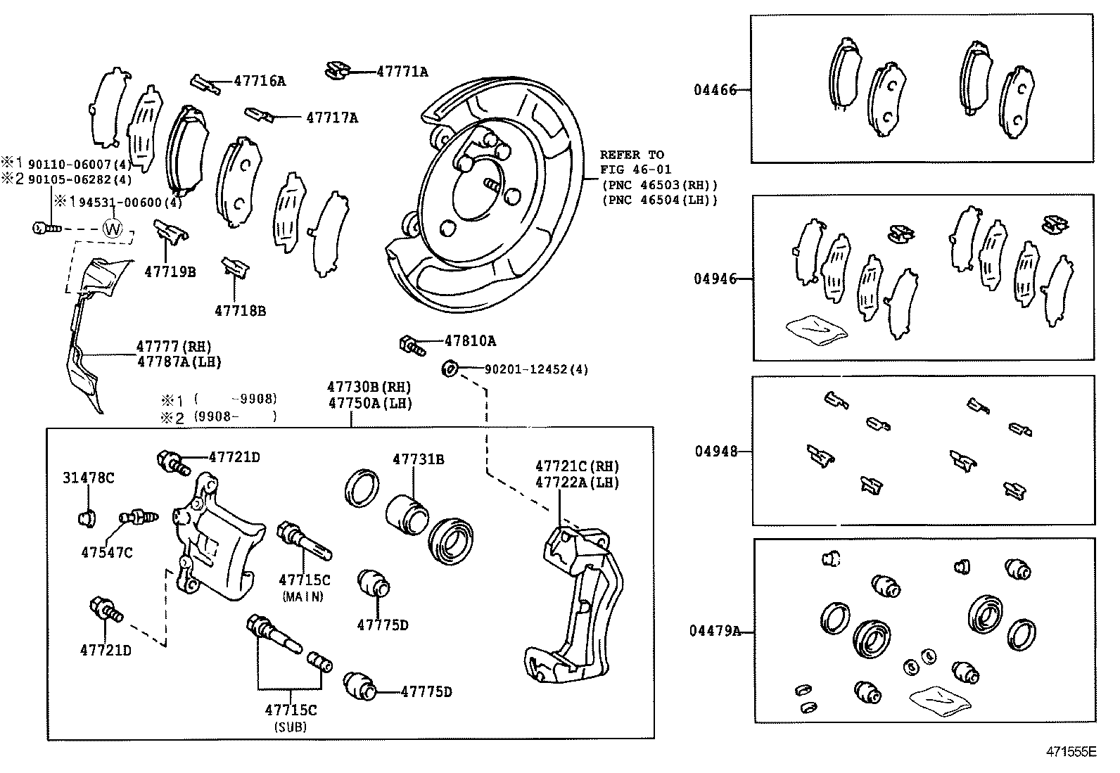 TOYOTA 47547-12030 - Tarvikesarja, jarrupala inparts.fi