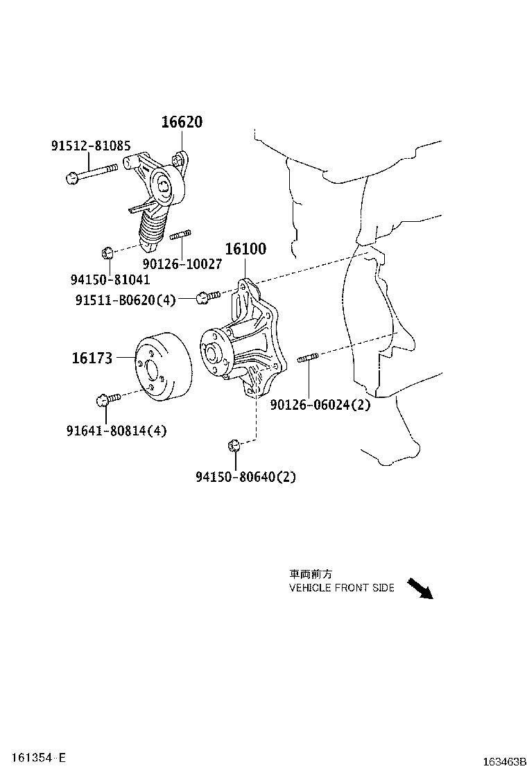 TOYOTA 16100-28041 - Vesipumppu inparts.fi