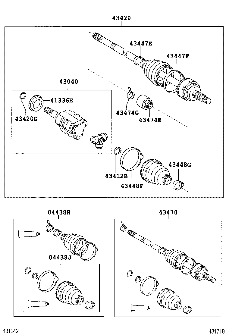 TOYOTA 0442805130 - Paljekumi, vetoakseli inparts.fi