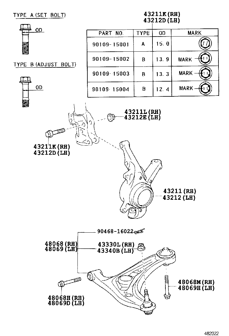 TOYOTA 48068-59145 - Tukivarsi, pyöräntuenta inparts.fi