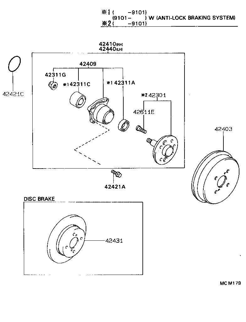 TOYOTA 42409-19015 - Pyöränlaakerisarja inparts.fi