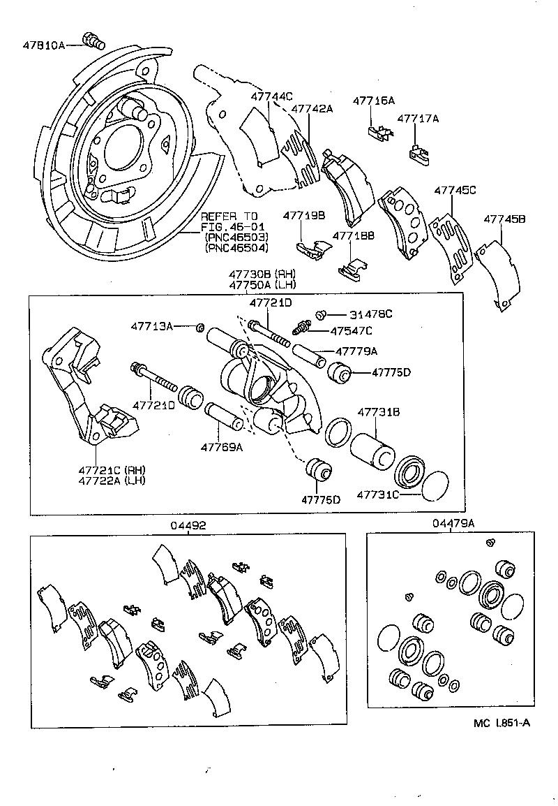 TOYOTA 04479-20120 - Korjaussarja, jarrusatula inparts.fi