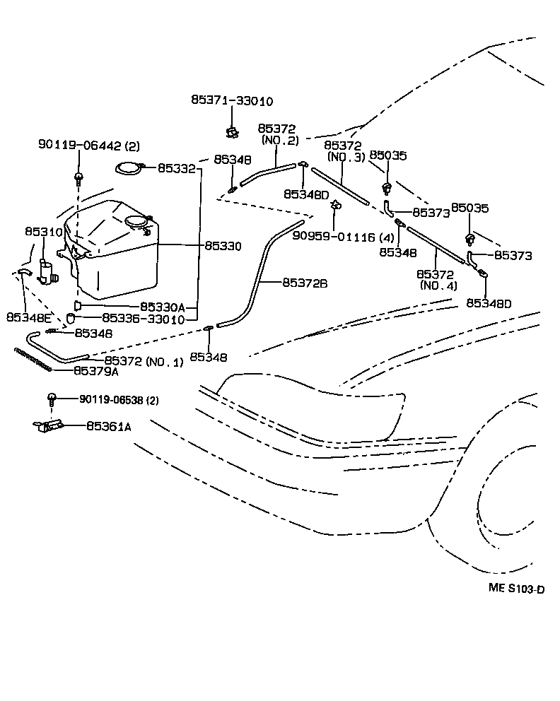 TOYOTA 85310-20190 - Pesunestepumppu, lasinpesu inparts.fi