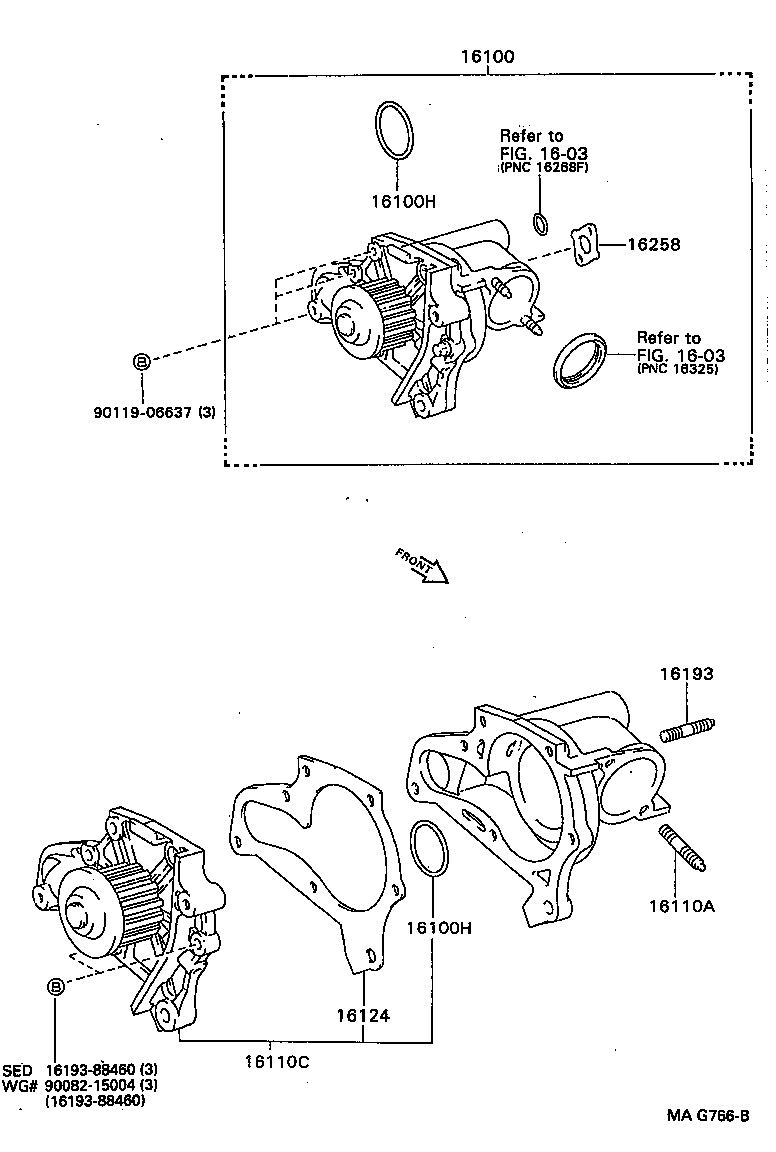 TOYOTA 16110-79025 - Vesipumppu inparts.fi