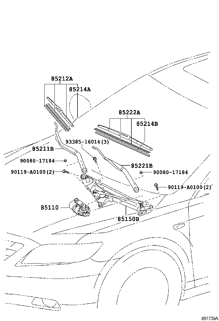 TOYOTA 8521406140 - Pyyhkijänsulka inparts.fi