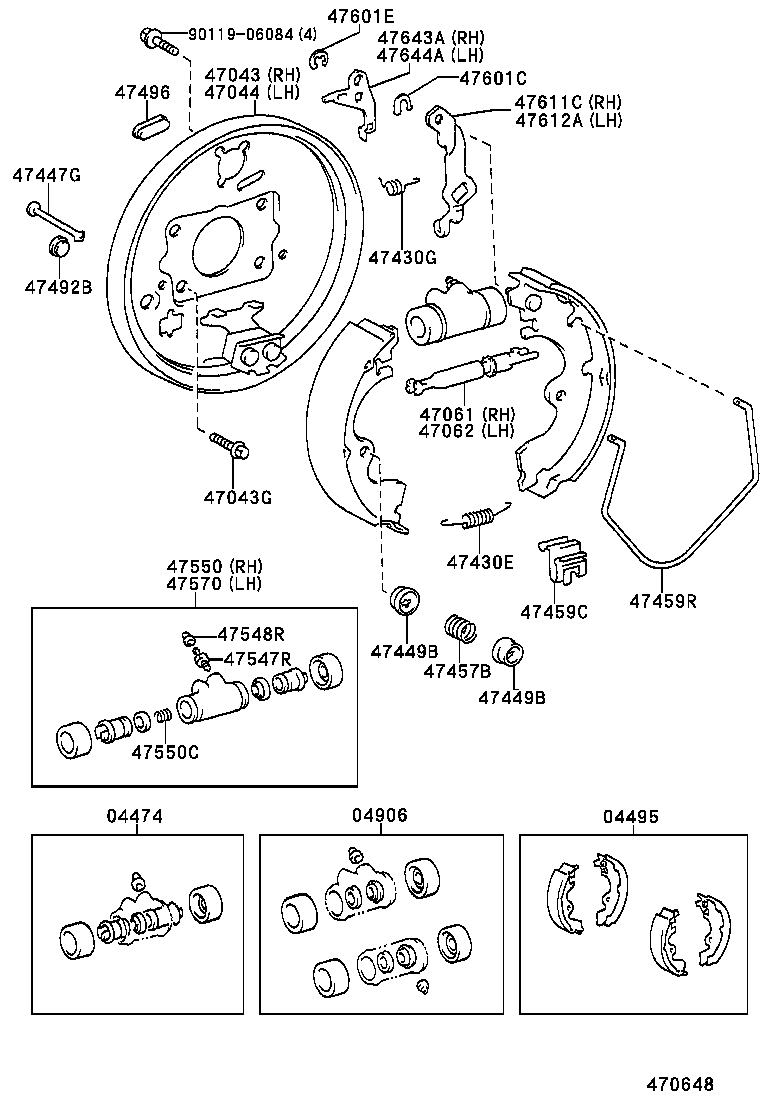 TOYOTA 47449-30030 - Tarvikesarja, seisontajarru inparts.fi