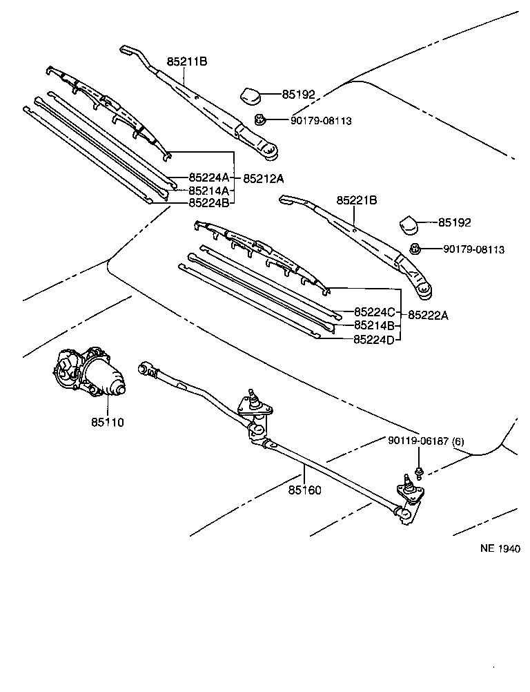 TOYOTA 85212 10140 - Pyyhkijänsulka inparts.fi