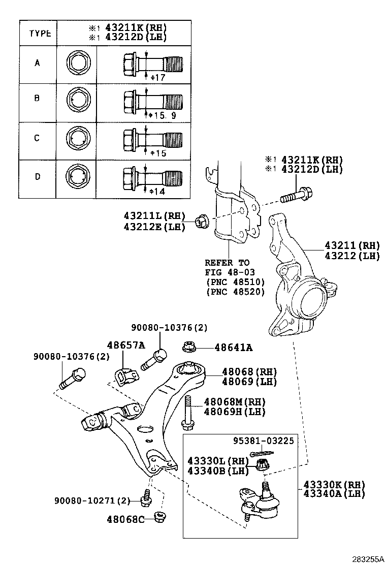 TOYOTA 48068-06150 - Tukivarren hela inparts.fi