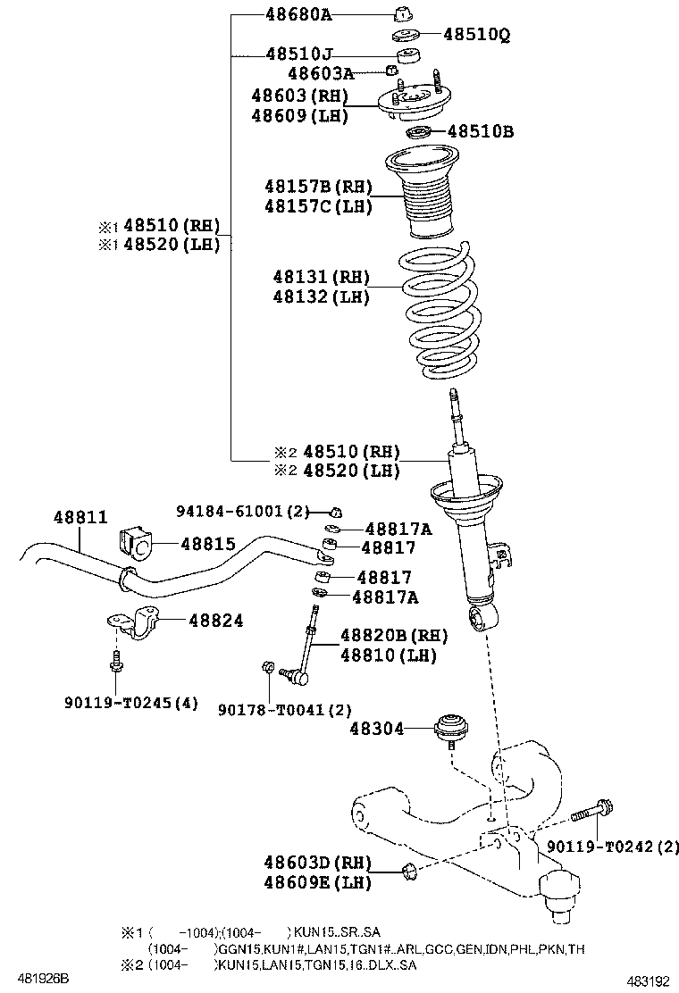 TOYOTA 48609-0K010 - Jousijalan tukilaakeri inparts.fi