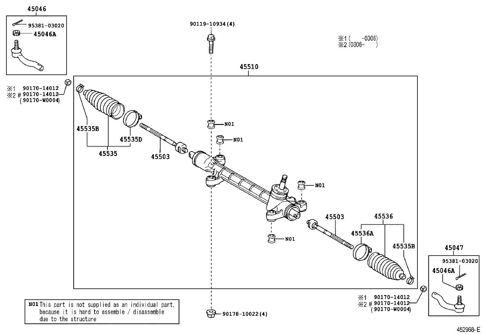 TOYOTA 45503-02080 - Raidetangon pää, suora inparts.fi