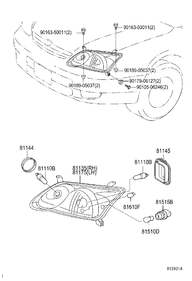 TOYOTA 90080-81097 - Hehkulankapolttimo, sumuvalo inparts.fi