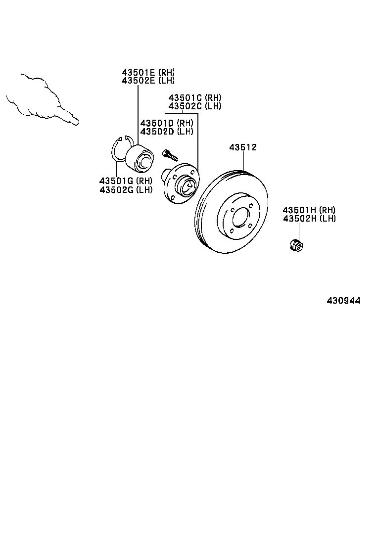 TOYOTA 43512-02080 - Jarrulevy inparts.fi