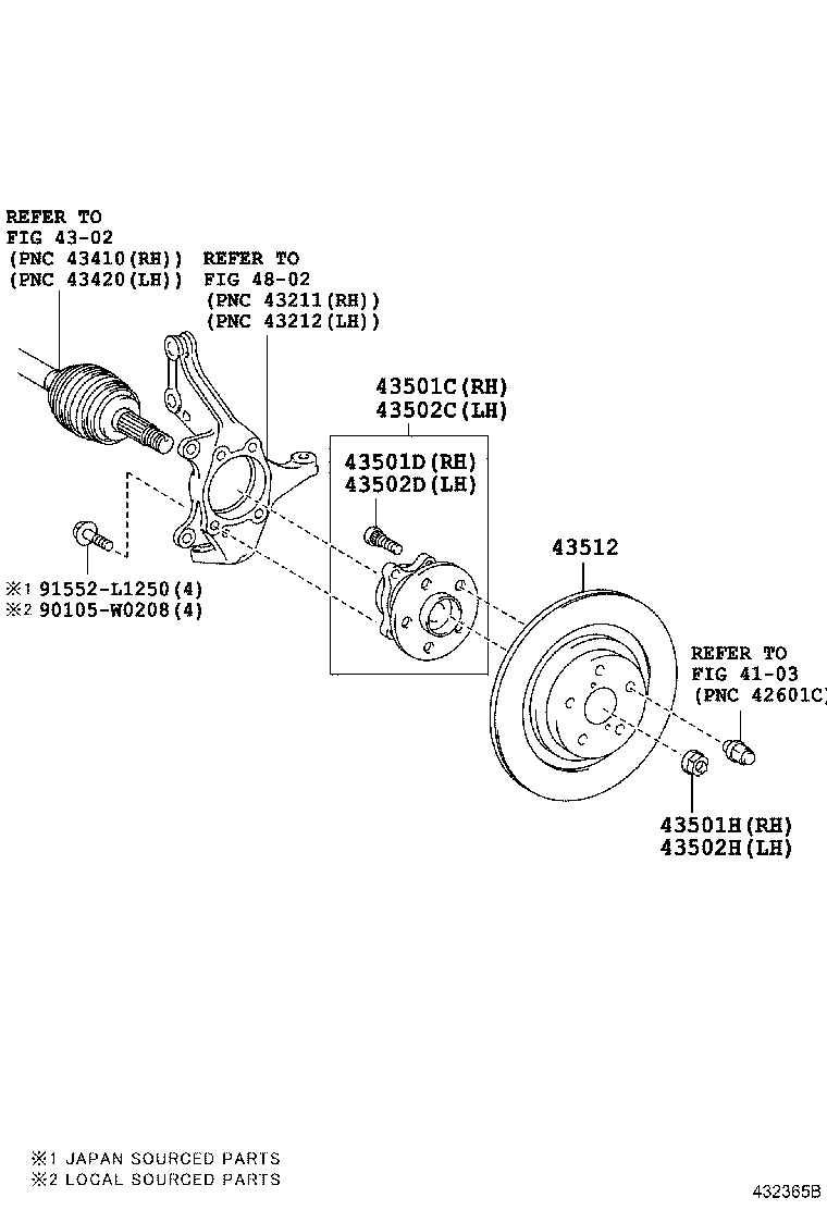 TOYOTA 43550-02010 - Pyöränlaakerisarja inparts.fi