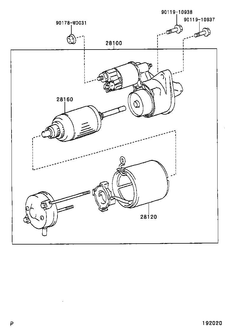 TOYOTA 28100-0G020 - Käynnistinmoottori inparts.fi