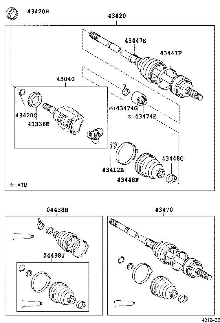 TOYOTA 0443805260 - Paljekumi, vetoakseli inparts.fi